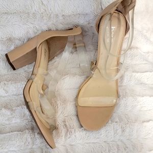 BarIII CLEAR STRAP SANDALS